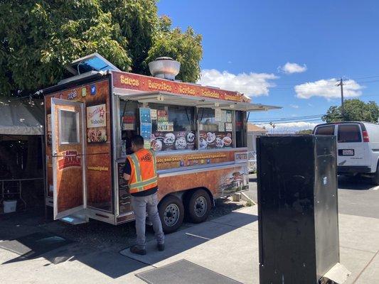 Truck and refrigerator with cold drinks.