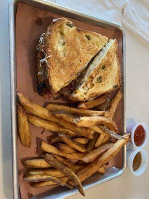 Brisket Patty Melt with Fries