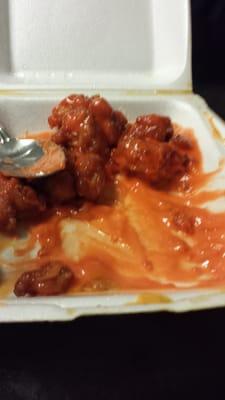 Why does their 'honey chicken' have pink sause that is cold?  Eeewww!