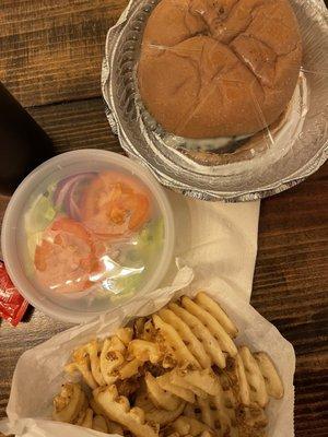 1/2 Burger and fries to go