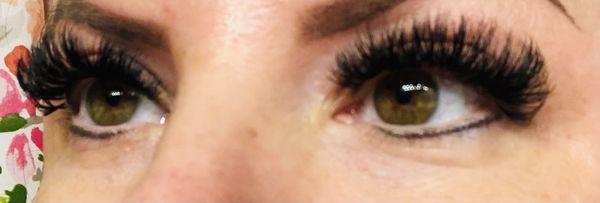 Eyelash extensions done by Jamie