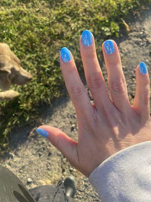 Chrome blue nails :)