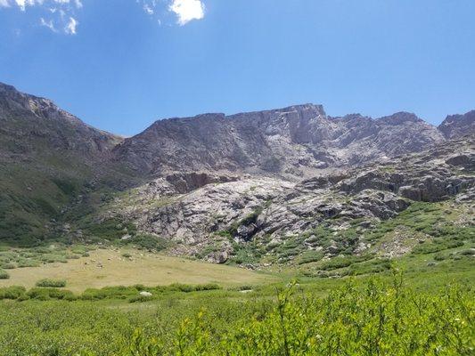 View of Sawtooth Ridge after climbing between Mt. Bierstadt and Mt. Evans. Love technical altitude training! #HigherThanAltitude