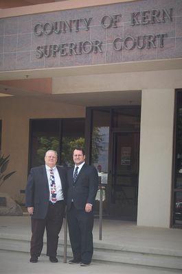 Mark and Mike Dickerson at the Lamont Courthouse