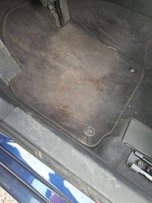 Dirt inside of car