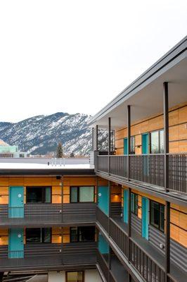 Views of the surrounding mountains from our interior courtyard