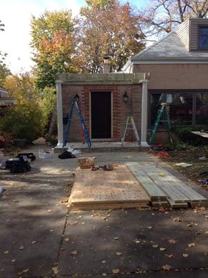 Front Door Overhang construction.