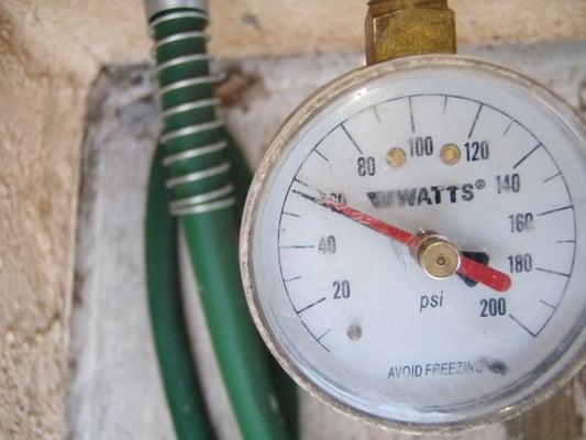 Check water pressure for every inspection.