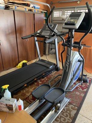 Preventive Maintenance Complete on both elliptical and treadmill!