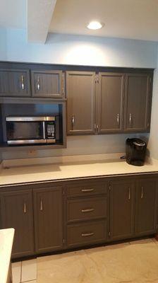 Painted oak cabinets