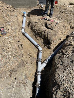 2 new sewer lines for ADU's in Corte Madera CA. We perform Sewer installations.