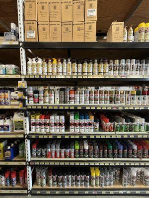 Krylon, Rustoleum, Kilz, and other name brand products.