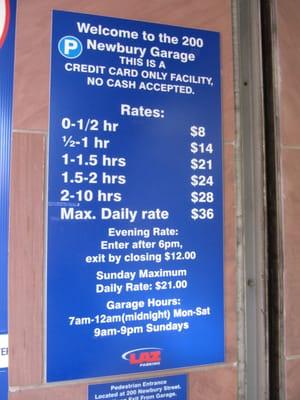 parking rates 7/2013