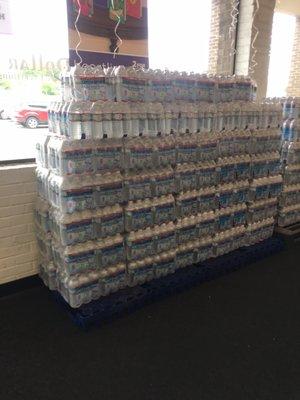 A good price on bottled water.