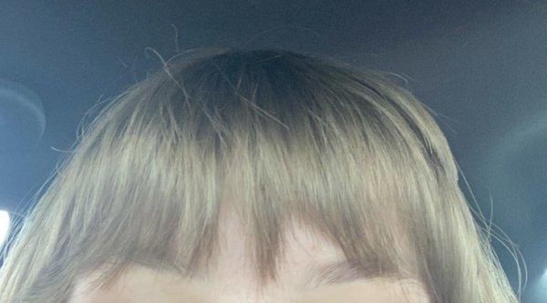 Uneven bangs