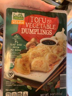 ALDIs vegan tofu & vegetable dumplings