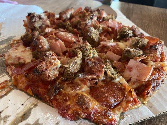 Meat lovers pizza, personal.