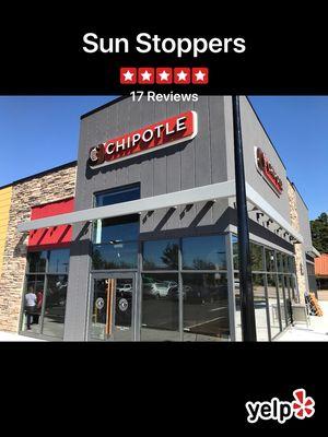 We just completed all the new roller shades for the new Chipotle in Salisbury.