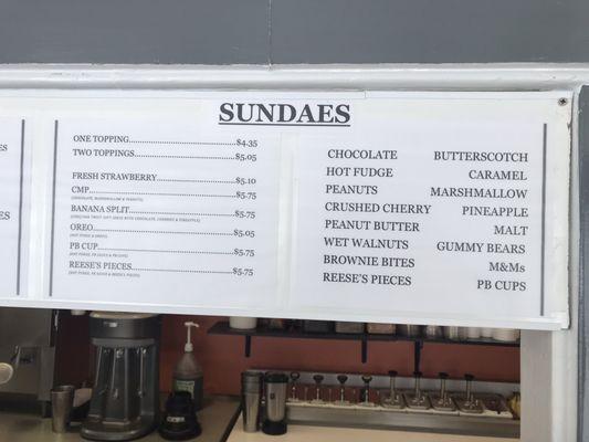 Ice cream menu part 3