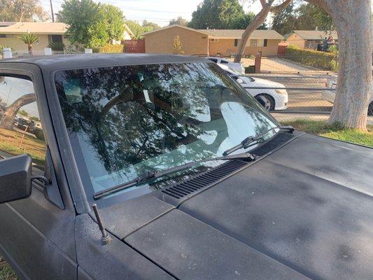 The windshield still looking brand new even after a couple months.