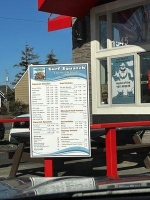 Menu and walk up window