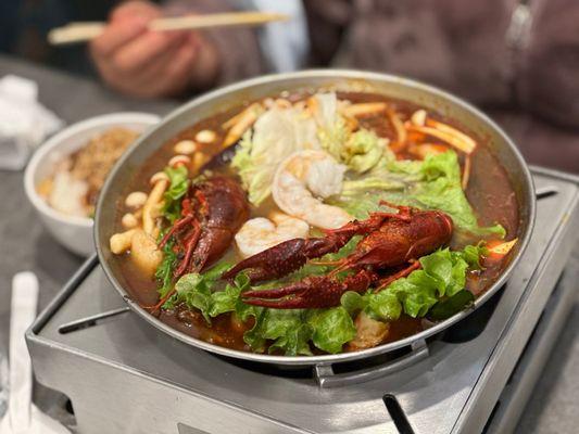 Seafood Hot Pot with ma la broth