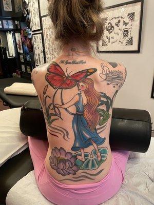 Fairy tale themed back piece!