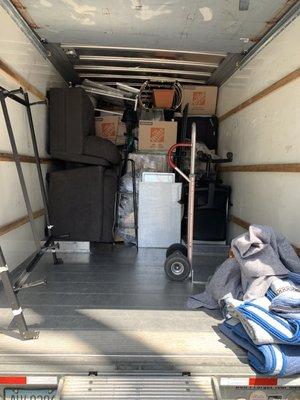 Our truck with stuff packed in