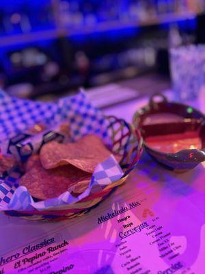 Tostadas and salsa on the house to start