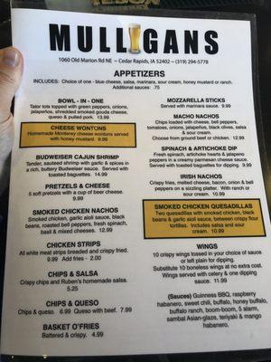 Menu.