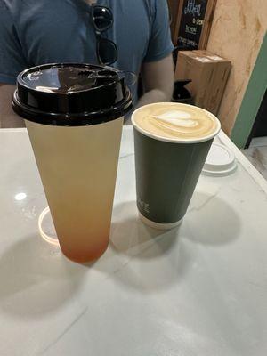 Mango strawberry refresher  Pistachio latte