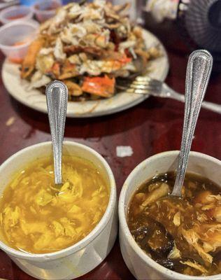 Couldn't decide which soup to get so why not both.