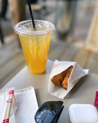 Jasmine lime iced tea / $4 + Eggroll (2 pieces) / $3