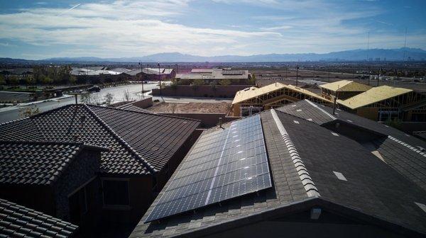 Solar install, flat tile roof, Henderson NV