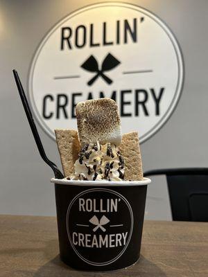 S'mores rolled ice cream