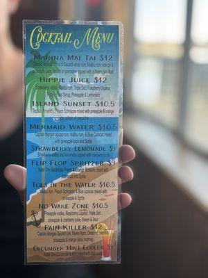 Drink menu