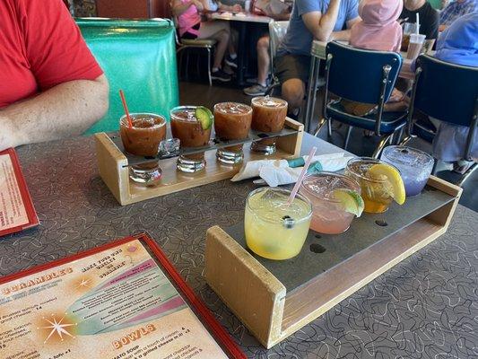 Bloody Mary and mimosa flights