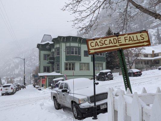 Cascade Falls Sign, 8th Ave & Main St, Ouray, Colorado