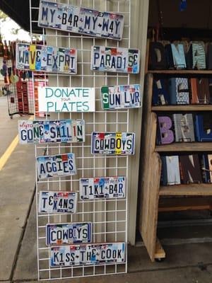 License Plate Art and Signs for you Backyard, Man-Cave, Mom-Cave, Ranch, Beach House, Lake House, or Game room, etc..