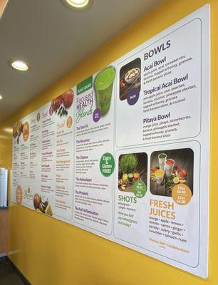 wall menu