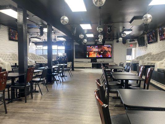 Dining room, dance hall, & stage.