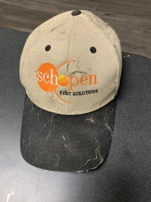 A dirty cap is a badge of honor at Schopen Pest Solutions.  We'll crawl into to places where the insects, spiders and mice like to hide.