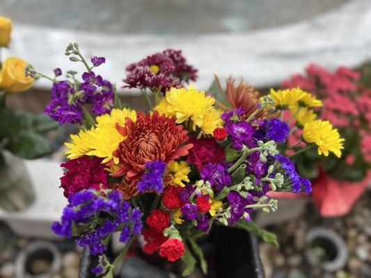 Flowers outside church