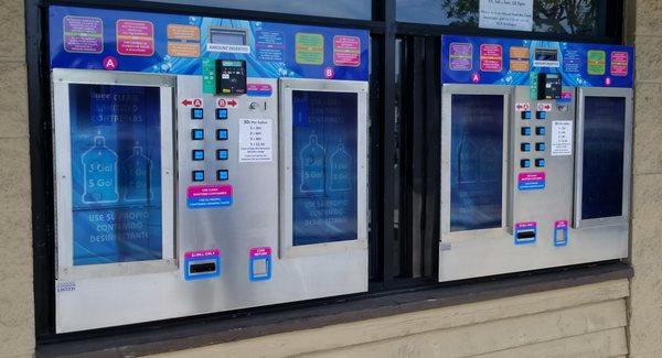 For your convenience, we installed two more 24/7 Purified Vending machines, which take CREDIT, DEBIT, APPLE PAY & CASH!