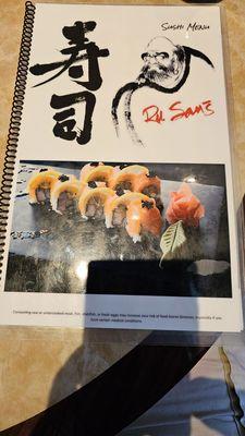 Sushi Menu