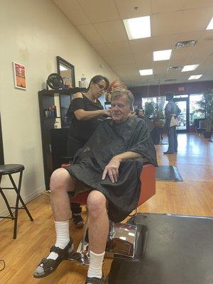 Dave is getting a haircut!