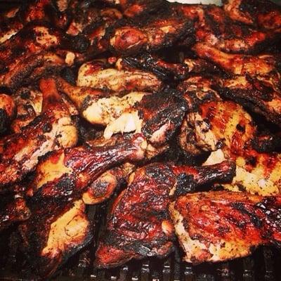 Hot of the grill .... Jerk Chicken from Jus Jerk...