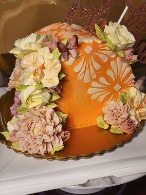 Custom Floral Top Forward Cake