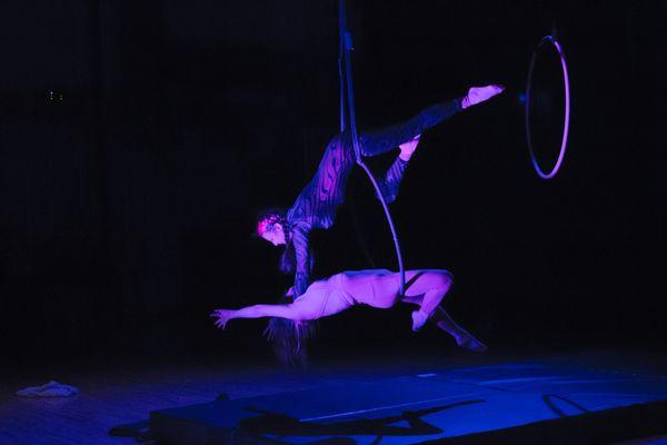 Duos on the aerial hoop (lyra).