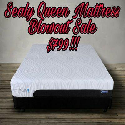 Sealy queen mattress Blowout Sale stop by now!!!